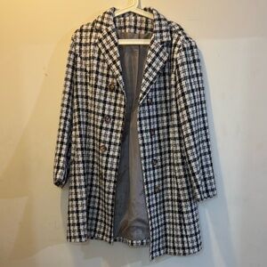Plaid Double-Breasted Women's Coat